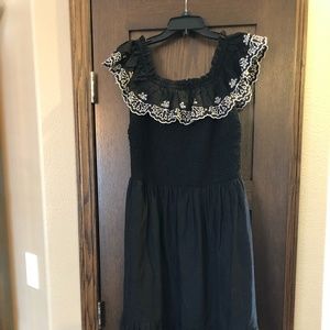 ANA Black Cotton Dress